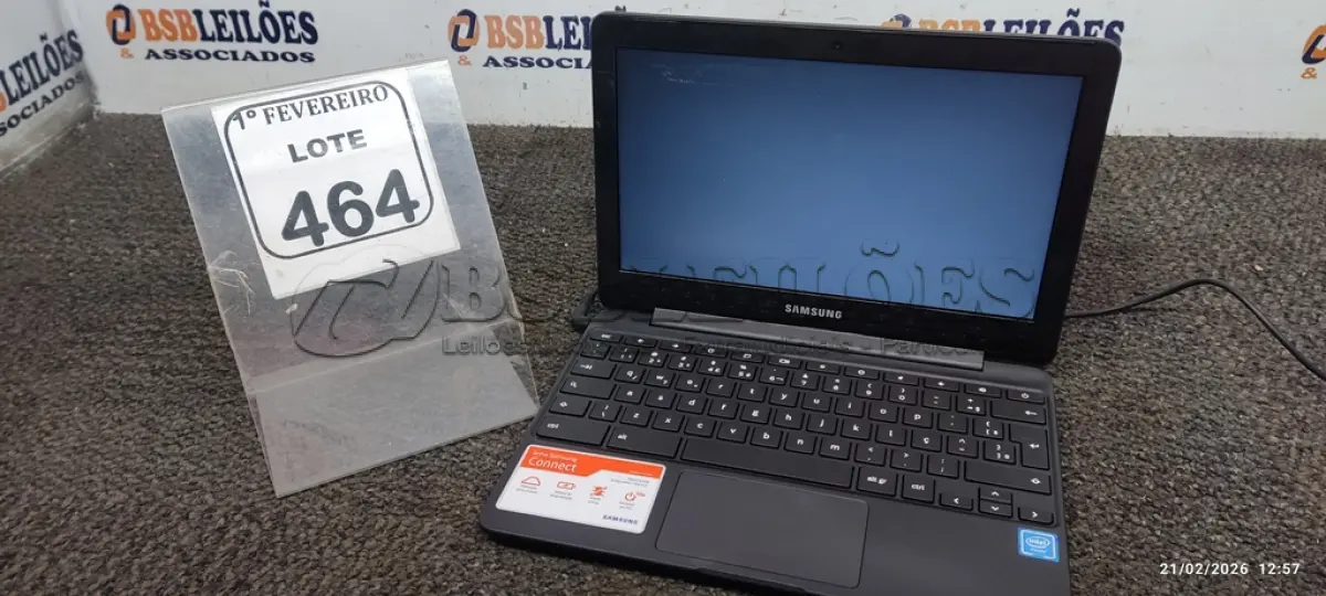 LOTE 464 - 01 NOTEBOOK 16GB MEMÓRIA 2GB LINHA CONNECT MARCA SAMSUNG SEM FONTE. (NO ESTADO) ATENÇÃO! FAZER A VISITAÇÃO ANTES DE ARREMATAR, NÃO SABEMOS SE FUNCIONA, LEILÃO NÃO TEM GARANTIA E NEM DEVOLUÇÃO, SUJEITO A POSSÍVEIS AVARIAS VISÍVEIS/OCULTAS E/OU AUSÊNCIA DE COMPONENTES.