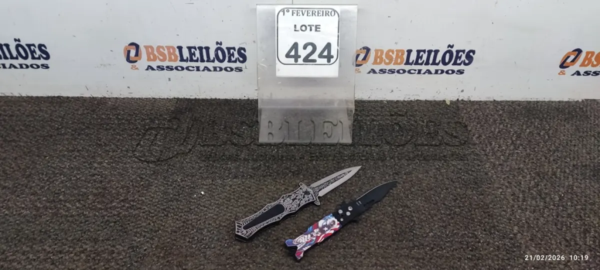 LOTE 424 - 02 CANIVETES SEMI AUTOMÁTICO PERSONALIZADOS (PRODUTO NOVO). (NO ESTADO) ATENÇÃO! FAZER A VISITAÇÃO ANTES DE ARREMATAR, NÃO SABEMOS SE FUNCIONA, LEILÃO NÃO TEM GARANTIA E NEM DEVOLUÇÃO, SUJEITO A POSSÍVEIS AVARIAS VISÍVEIS/OCULTAS E/OU AUSÊNCIA DE COMPONENTES.