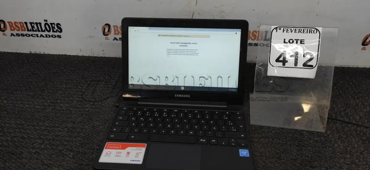 LOTE 412 - 01 NOTEBOOK 16GB MEMÓRIA 2GB LINHA CONNECT MARCA SAMSUNG SEM FONTE. (NO ESTADO) ATENÇÃO! FAZER A VISITAÇÃO ANTES DE ARREMATAR, NÃO SABEMOS SE FUNCIONA, LEILÃO NÃO TEM GARANTIA E NEM DEVOLUÇÃO, SUJEITO A POSSÍVEIS AVARIAS VISÍVEIS/OCULTAS E/OU AUSÊNCIA DE COMPONENTES.