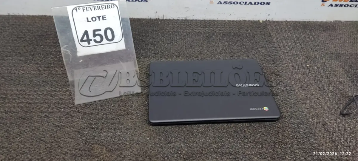 LOTE 450 - 01 NOTEBOOK 16GB MEMÓRIA 2GB LINHA CONNECT MARCA SAMSUNG SEM FONTE. (NO ESTADO) ATENÇÃO! FAZER A VISITAÇÃO ANTES DE ARREMATAR, NÃO SABEMOS SE FUNCIONA, LEILÃO NÃO TEM GARANTIA E NEM DEVOLUÇÃO, SUJEITO A POSSÍVEIS AVARIAS VISÍVEIS/OCULTAS E/OU AUSÊNCIA DE COMPONENTES.