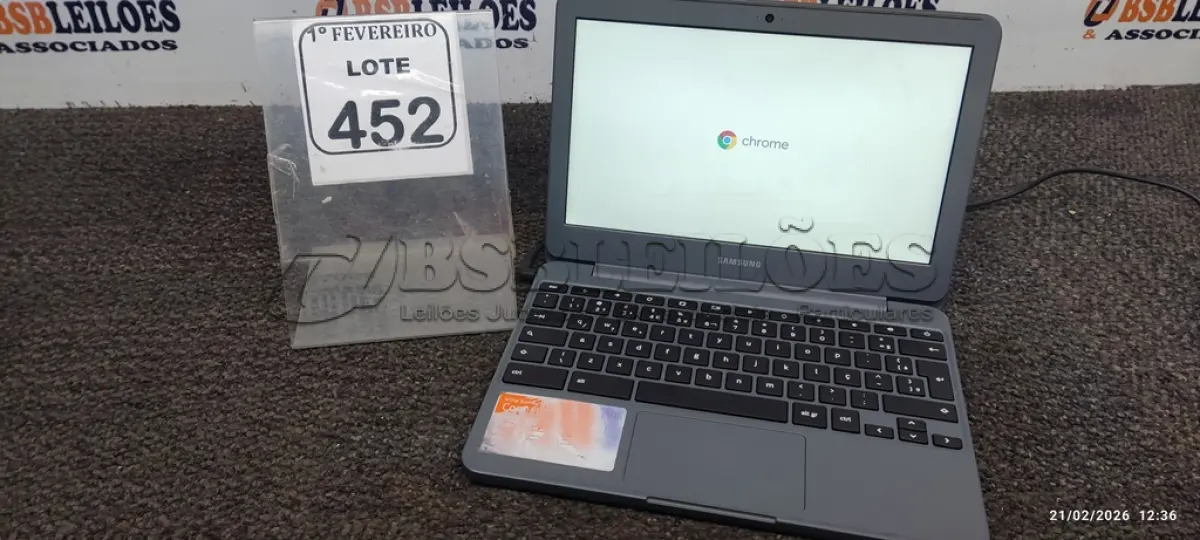 LOTE 452 - 01 NOTEBOOK 16GB MEMÓRIA 2GB LINHA CONNECT MARCA SAMSUNG SEM FONTE. (NO ESTADO) ATENÇÃO! FAZER A VISITAÇÃO ANTES DE ARREMATAR, NÃO SABEMOS SE FUNCIONA, LEILÃO NÃO TEM GARANTIA E NEM DEVOLUÇÃO, SUJEITO A POSSÍVEIS AVARIAS VISÍVEIS/OCULTAS E/OU AUSÊNCIA DE COMPONENTES.