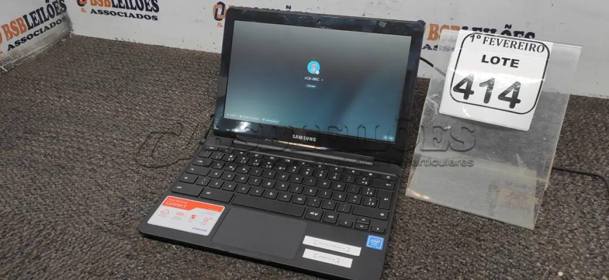 LOTE 414 - 01 NOTEBOOK 16GB MEMÓRIA 2GB LINHA CONNECT MARCA SAMSUNG SEM FONTE. (NO ESTADO) ATENÇÃO! FAZER A VISITAÇÃO ANTES DE ARREMATAR, NÃO SABEMOS SE FUNCIONA, LEILÃO NÃO TEM GARANTIA E NEM DEVOLUÇÃO, SUJEITO A POSSÍVEIS AVARIAS VISÍVEIS/OCULTAS E/OU AUSÊNCIA DE COMPONENTES.