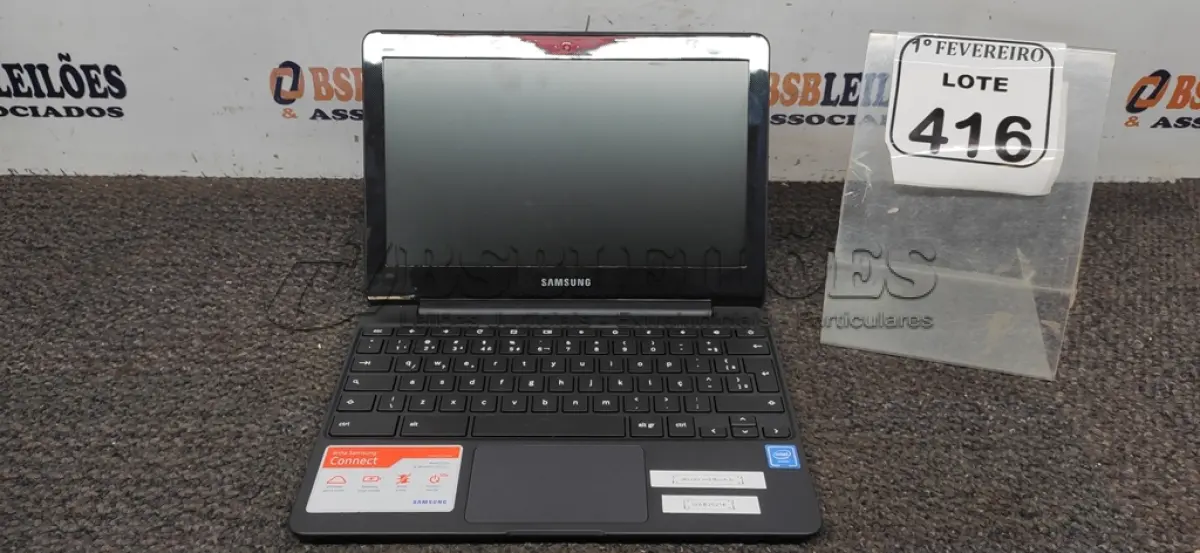 LOTE 416 - 01 NOTEBOOK 16GB MEMÓRIA 2GB LINHA CONNECT MARCA SAMSUNG SEM FONTE. (NO ESTADO) ATENÇÃO! FAZER A VISITAÇÃO ANTES DE ARREMATAR, NÃO SABEMOS SE FUNCIONA, LEILÃO NÃO TEM GARANTIA E NEM DEVOLUÇÃO, SUJEITO A POSSÍVEIS AVARIAS VISÍVEIS/OCULTAS E/OU AUSÊNCIA DE COMPONENTES.
