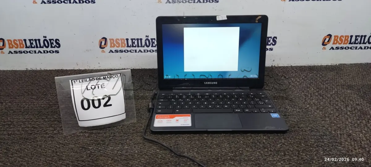 LOTE 002 - 01 NOTEBOOK 16GB MEMORIA 2GB LINHA CONNECT MARCA SAMSUNG SEM FONTE. (NO ESTADO) ATENÇÃO! FAZER A VISITAÇÃO ANTES DE ARREMATAR, NÃO SABEMOS SE FUNCIONA, LEILÃO NÃO TEM GARANTIA E NEM DEVOLUÇÃO, SUJEITO A POSSÍVEIS AVARIAS VISÍVEIS/OCULTAS E/OU AUSÊNCIA DE COMPONENTES.