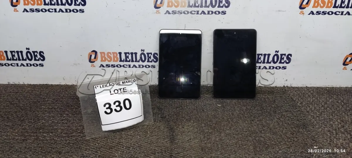 LOTE 330 - 02 TABLETS MARCA DELL SEM CARREGADOR. (NO ESTADO) ATENÇÃO! FAZER A VISITAÇÃO ANTES DE ARREMATAR, NÃO SABEMOS SE FUNCIONA, LEILÃO NÃO TEM GARANTIA E NEM DEVOLUÇÃO, SUJEITO A POSSÍVEIS AVARIAS VISÍVEIS/OCULTAS E/OU AUSÊNCIA DE COMPONENTES.
