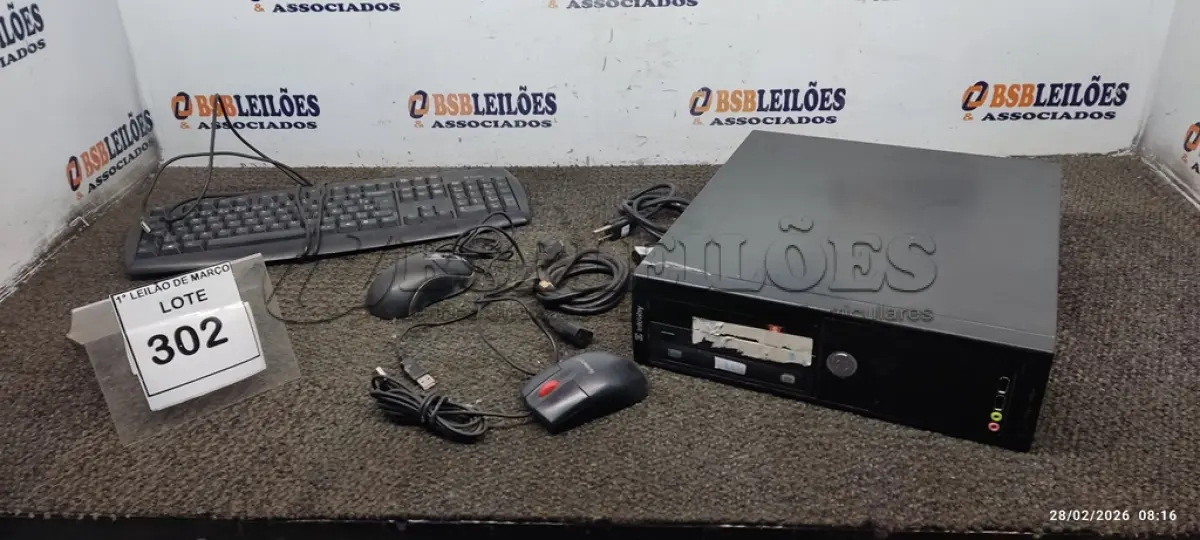 LOTE 302 - 01 CPU INFORWAY 4GB HD 500, 01 MOUSE, 01 TECLADO, 01BASE DE CPU, 01 CABO DE FORÇA. (NO ESTADO) ATENÇÃO! FAZER A VISITAÇÃO ANTES DE ARREMATAR, NÃO SABEMOS SE FUNCIONA. LEILÃO NÃO TEM GARANTIA E NEM DEVOLUÇÃO, SUJEITO A POSSÍVEIS AVARIAS VISÍVEIS/OCULTAS E/OU AUSÊNCIA DE COMPONENTES.