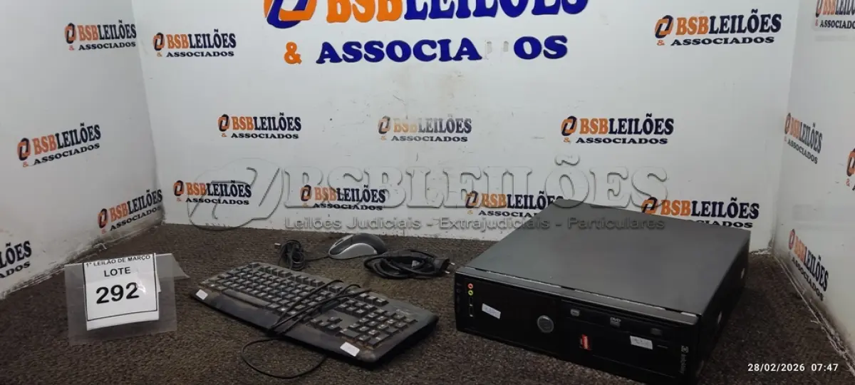 LOTE 292 - 01 CPU INFORWAY 4GB HD 500, 01 MOUSE, 01 TECLADO, 01BASE DE CPU, 01 CABO DE FORÇA. (NO ESTADO) ATENÇÃO! FAZER A VISITAÇÃO ANTES DE ARREMATAR, NÃO SABEMOS SE FUNCIONA. LEILÃO NÃO TEM GARANTIA E NEM DEVOLUÇÃO, SUJEITO A POSSÍVEIS AVARIAS VISÍVEIS/OCULTAS E/OU AUSÊNCIA DE COMPONENTES.