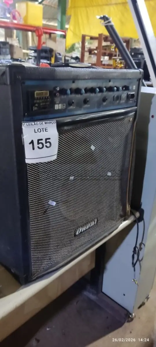 LOTE 155 - 01 CAIXA DE SOM AMPLIFICADORA MARCA LL. (NO ESTADO) ATENÇÃO! FAZER A VISITAÇÃO ANTES DE ARREMATAR, NÃO SABEMOS SE FUNCIONA, LEILÃO NÃO TEM GARANTIA E NEM DEVOLUÇÃO, SUJEITO A POSSÍVEIS AVARIAS VISÍVEIS/OCULTAS E/OU AUSÊNCIA DE COMPONENTES.