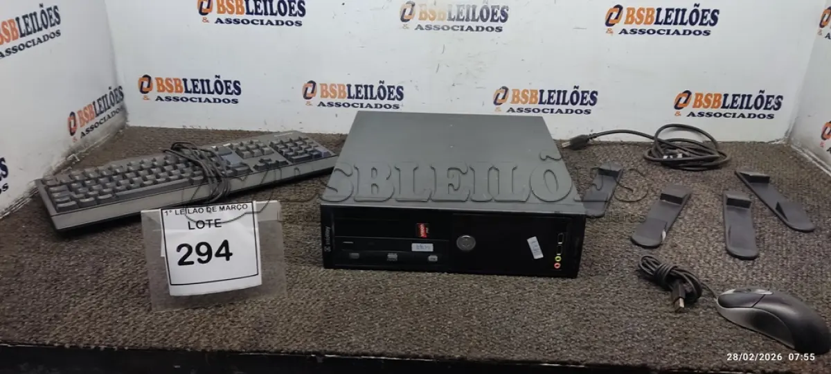 LOTE 294 - 01 CPU INFORWAY 4GB HD 500, 01 MOUSE, 01 TECLADO, 01 BASE DE CPU, 01 CABO DE FORÇA. (NO ESTADO) ATENÇÃO! FAZER A VISITAÇÃO ANTES DE ARREMATAR, NÃO SABEMOS SE FUNCIONA. LEILÃO NÃO TEM GARANTIA E NEM DEVOLUÇÃO, SUJEITO A POSSÍVEIS AVARIAS VISÍVEIS/OCULTAS E/OU AUSÊNCIA DE COMPONENTES.