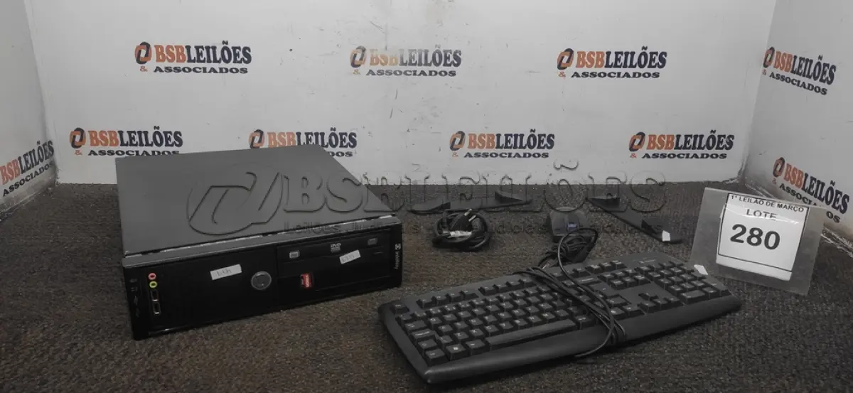 LOTE 280 - 01 CPU INFORWAY 4GB HD 500, 01 MOUSE, 01 TECLADO, 01BASE DE CPU, 01 CABO DE FORÇA. (NO ESTADO) ATENÇÃO! FAZER A VISITAÇÃO ANTES DE ARREMATAR, NÃO SABEMOS SE FUNCIONA. LEILÃO NÃO TEM GARANTIA E NEM DEVOLUÇÃO, SUJEITO A POSSÍVEIS AVARIAS VISÍVEIS/OCULTAS E/OU AUSÊNCIA DE COMPONENTES.