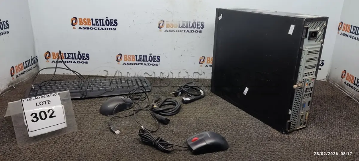 LOTE 302 - 01 CPU INFORWAY 4GB HD 500, 01 MOUSE, 01 TECLADO, 01BASE DE CPU, 01 CABO DE FORÇA. (NO ESTADO) ATENÇÃO! FAZER A VISITAÇÃO ANTES DE ARREMATAR, NÃO SABEMOS SE FUNCIONA. LEILÃO NÃO TEM GARANTIA E NEM DEVOLUÇÃO, SUJEITO A POSSÍVEIS AVARIAS VISÍVEIS/OCULTAS E/OU AUSÊNCIA DE COMPONENTES.