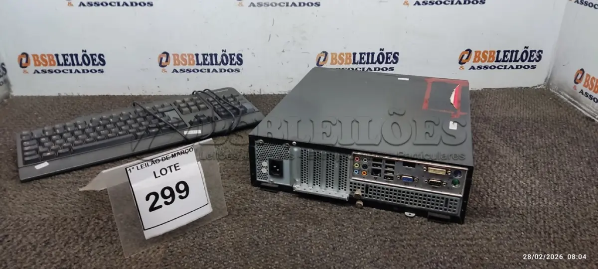 LOTE 299 - 01 CPU INFORWAY 4GB HD 500, 01 MOUSE, 01 TECLADO, 01BASE DE CPU, 01 CABO DE FORÇA. (NO ESTADO) ATENÇÃO! FAZER A VISITAÇÃO ANTES DE ARREMATAR, NÃO SABEMOS SE FUNCIONA. LEILÃO NÃO TEM GARANTIA E NEM DEVOLUÇÃO, SUJEITO A POSSÍVEIS AVARIAS VISÍVEIS/OCULTAS E/OU AUSÊNCIA DE COMPONENTES.