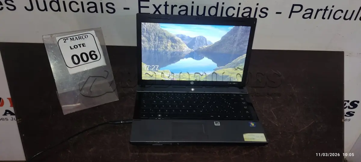 LOTE 006 - 01 NOTEBOOK MARCA HP SEM CARREGADOR. (NO ESTADO) ATENÇÃO! FAZER A VISITAÇÃO ANTES DE ARREMATAR, NÃO SABEMOS SE FUNCIONA, LEILÃO NÃO TEM GARANTIA E NEM DEVOLUÇÃO, SUJEITO A POSSÍVEIS AVARIAS VISÍVEIS/OCULTAS E/OU AUSÊNCIA DE COMPONENTES.
