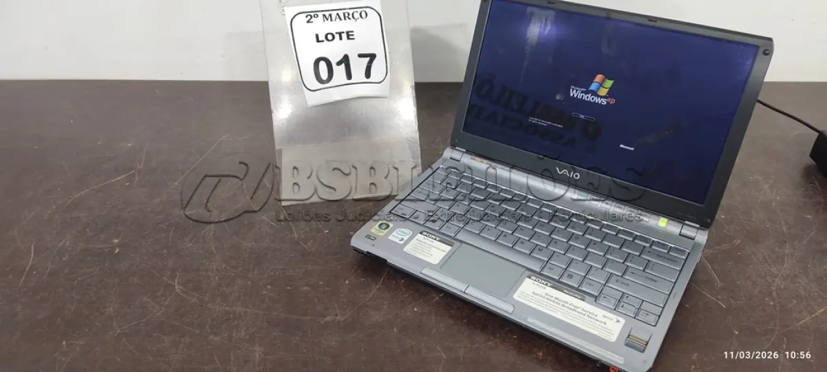 LOTE 017 - 01 NOTEBOOK SÉRIE VAIO MARCA SONY SEM CARREGADOR. (NO ESTADO) ATENÇÃO! FAZER A VISITAÇÃO ANTES DE ARREMATAR, NÃO SABEMOS SE FUNCIONA, LEILÃO NÃO TEM GARANTIA E NEM DEVOLUÇÃO, SUJEITO A POSSÍVEIS AVARIAS VISÍVEIS/OCULTAS E/OU AUSÊNCIA DE COMPONENTES.