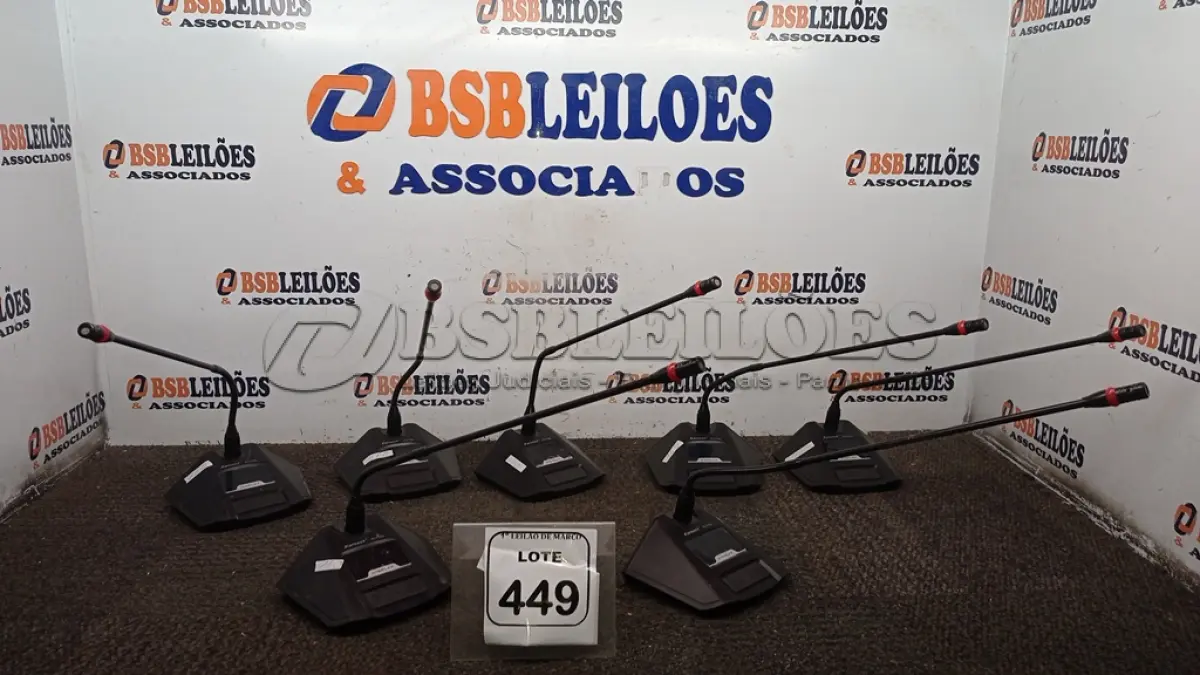 LOTE 449 - 06 MICROFONES DE MESA MODELO KLT16G MARCA KAERSECT. (NO ESTADO) ATENÇÃO! FAZER A VISITAÇÃO ANTES DE ARREMATAR, NÃO SABEMOS SE FUNCIONA, LEILÃO NÃO TEM GARANTIA E NEM DEVOLUÇÃO, SUJEITO A POSSÍVEIS AVARIAS VISÍVEIS/OCULTAS E/OU AUSÊNCIA DE COMPONENTES.