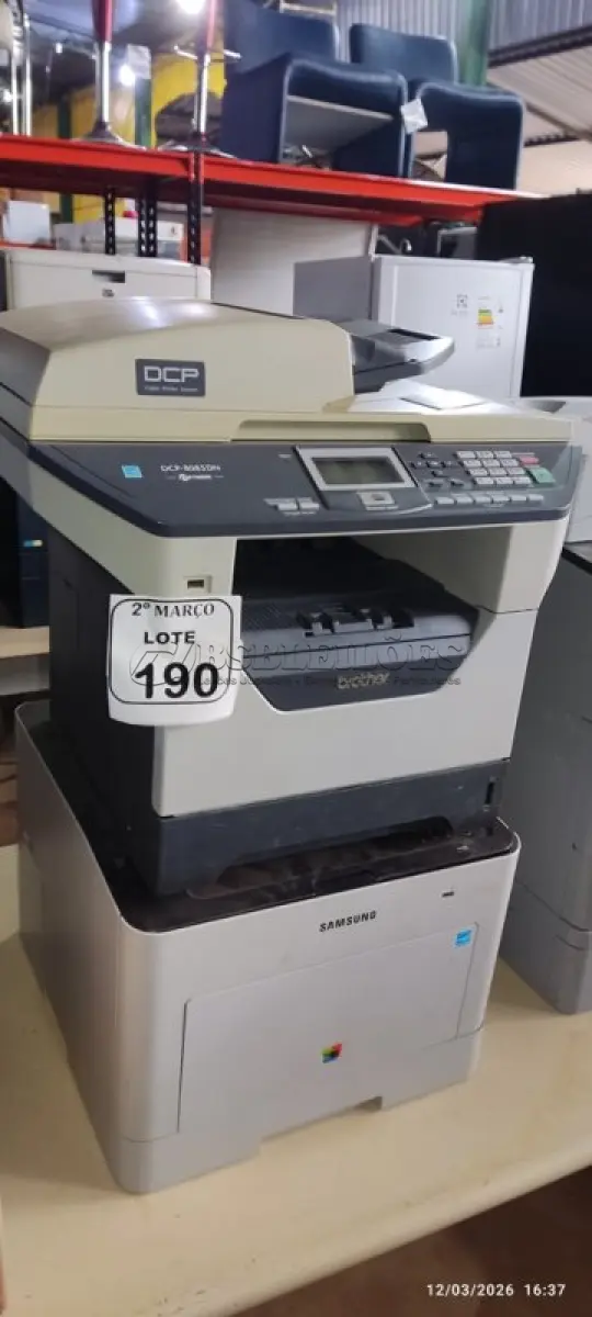 LOTE 190 - 01 IMPRESSORA MODELO DCP-8085DN MARCA BROTHER. (NO ESTADO) ATENÇÃO! FAZER A VISITAÇÃO ANTES DE ARREMATAR, NÃO SABEMOS SE FUNCIONA, LEILÃO NÃO TEM GARANTIA E NEM DEVOLUÇÃO, SUJEITO A POSSÍVEIS AVARIAS VISÍVEIS/OCULTAS E/OU AUSÊNCIA DE COMPONENTES.