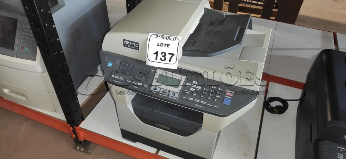 LOTE 137 - 01 IMPRESSORA MULTIFUNCIONAL MODELO MFC-8480DN MARCA BROTHER. (NO ESTADO) ATENÇÃO! FAZER A VISITAÇÃO ANTES DE ARREMATAR, NÃO SABEMOS SE FUNCIONA, LEILÃO NÃO TEM GARANTIA E NEM DEVOLUÇÃO, SUJEITO A POSSÍVEIS AVARIAS VISÍVEIS/OCULTAS E/OU AUSÊNCIA DE COMPONENTES.