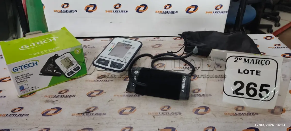 LOTE 265 - 01 APARELHO DE PRESSÃO DIGITAL AUTOMÁTICO DE BRAÇO MARCA GTECH. (NO ESTADO) ATENÇÃO! FAZER A VISITAÇÃO ANTES DE ARREMATAR, NÃO SABEMOS SE FUNCIONA, LEILÃO NÃO TEM GARANTIA E NEM DEVOLUÇÃO, SUJEITO A POSSÍVEIS AVARIAS VISÍVEIS/OCULTAS E/OU AUSÊNCIA DE COMPONENTES.