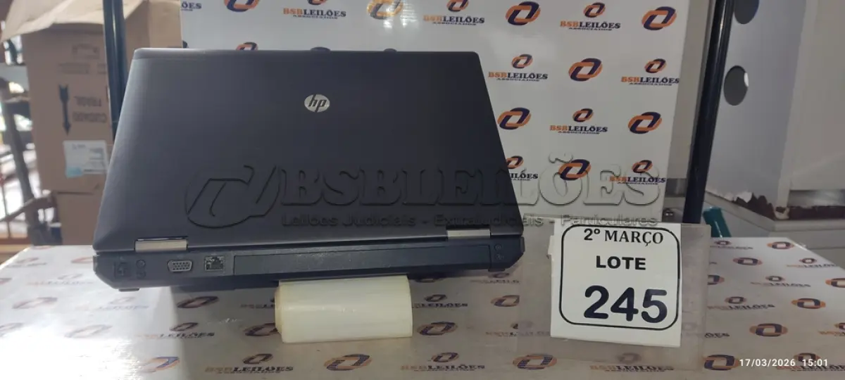LOTE 245 - 01 NOTEBOOK MARCA HP SEM CARREGADOR. (NO ESTADO) ATENÇÃO! FAZER A VISITAÇÃO ANTES DE ARREMATAR, NÃO SABEMOS SE FUNCIONA, LEILÃO NÃO TEM GARANTIA E NEM DEVOLUÇÃO, SUJEITO A POSSÍVEIS AVARIAS VISÍVEIS/OCULTAS E/OU AUSÊNCIA DE COMPONENTES.