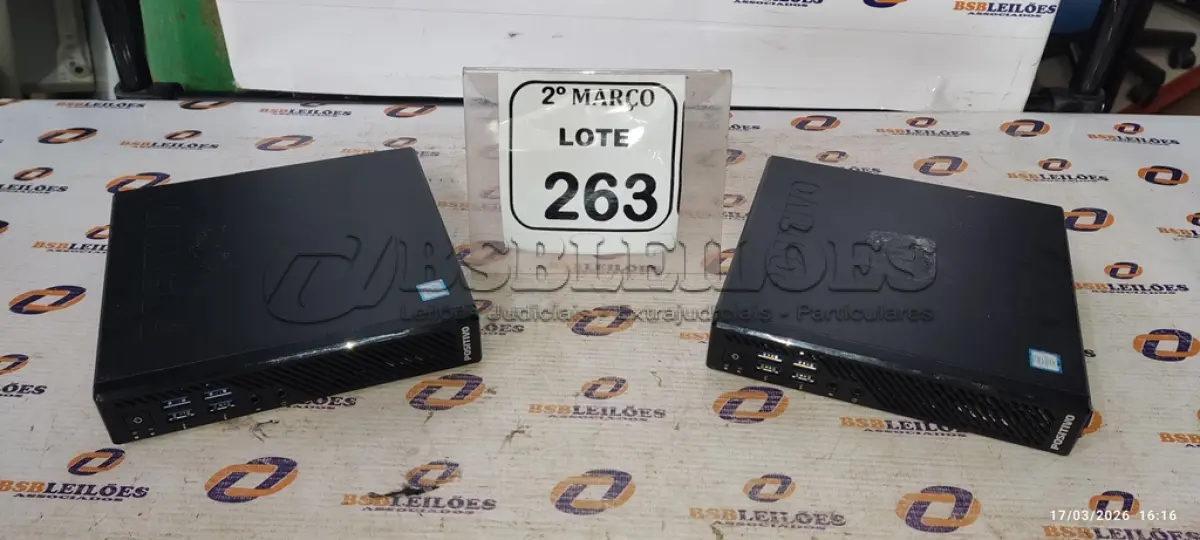 LOTE 263 - 02 MINIS PC MARCA POSITIVO. (NO ESTADO) ATENÇÃO! FAZER A VISITAÇÃO ANTES DE ARREMATAR, NÃO SABEMOS SE FUNCIONA, LEILÃO NÃO TEM GARANTIA E NEM DEVOLUÇÃO, SUJEITO A POSSÍVEIS AVARIAS VISÍVEIS/OCULTAS E/OU AUSÊNCIA DE COMPONENTES.