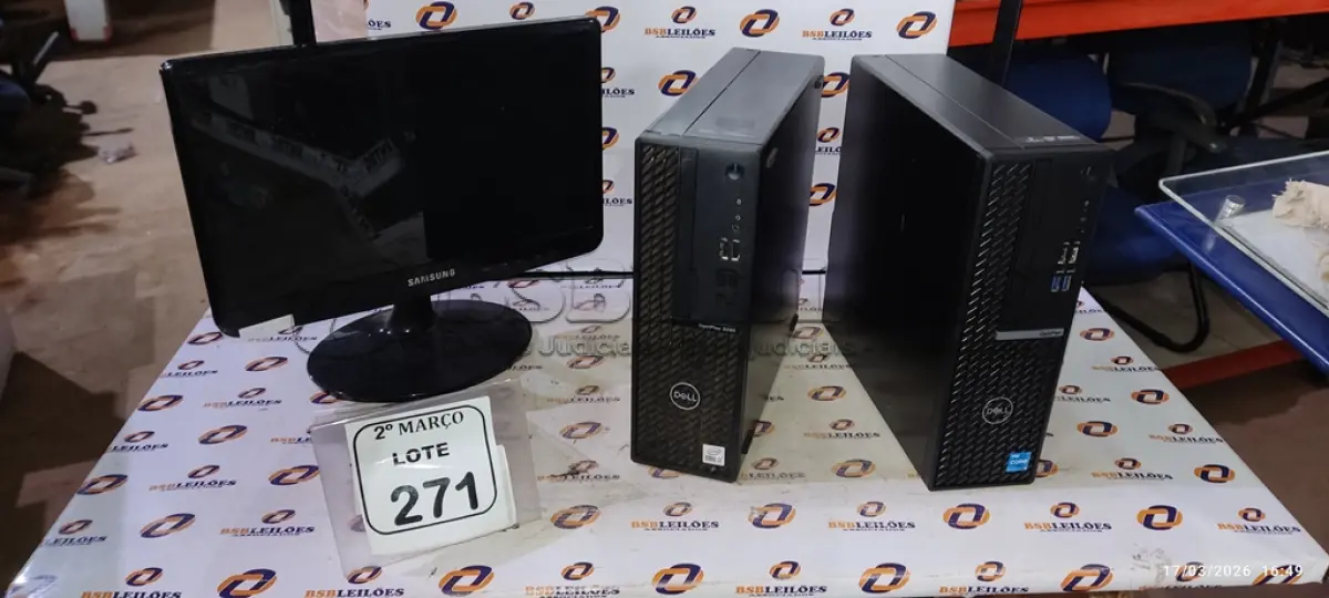 LOTE 271 - 02 CPU MARCA POSITIVO E 01 MONITOR MARCA SAMSUNG. (NO ESTADO) ATENÇÃO! FAZER A VISITAÇÃO ANTES DE ARREMATAR, NÃO SABEMOS SE FUNCIONA, LEILÃO NÃO TEM GARANTIA E NEM DEVOLUÇÃO, SUJEITO A POSSÍVEIS AVARIAS VISÍVEIS/OCULTAS E/OU AUSÊNCIA DE COMPONENTES.