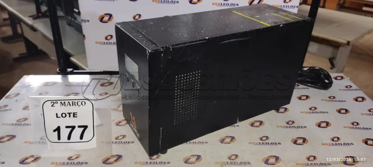 LOTE 177 - 01 NOBREAK MARCA LACERDA. (NO ESTADO) ATENÇÃO! FAZER A VISITAÇÃO ANTES DE ARREMATAR, NÃO SABEMOS SE FUNCIONA, LEILÃO NÃO TEM GARANTIA E NEM DEVOLUÇÃO, SUJEITO A POSSÍVEIS AVARIAS VISÍVEIS/OCULTAS E/OU AUSÊNCIA DE COMPONENTES.