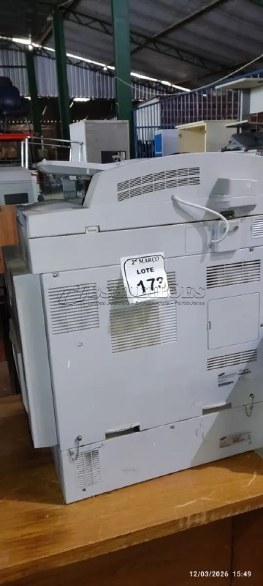 LOTE 173 - 01 IMPRESSORA MULTIFUNCIONAL MODELO 6555NX MARCA SAMSUNG. (NO ESTADO) ATENÇÃO! FAZER A VISITAÇÃO ANTES DE ARREMATAR, NÃO SABEMOS SE FUNCIONA, LEILÃO NÃO TEM GARANTIA E NEM DEVOLUÇÃO, SUJEITO A POSSÍVEIS AVARIAS VISÍVEIS/OCULTAS E/OU AUSÊNCIA DE COMPONENTES.