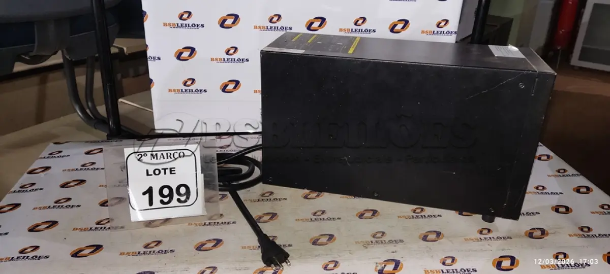 LOTE 199 - 01 NOBREAK MARCA LACERDA. (NO ESTADO) ATENÇÃO! FAZER A VISITAÇÃO ANTES DE ARREMATAR, NÃO SABEMOS SE FUNCIONA, LEILÃO NÃO TEM GARANTIA E NEM DEVOLUÇÃO, SUJEITO A POSSÍVEIS AVARIAS VISÍVEIS/OCULTAS E/OU AUSÊNCIA DE COMPONENTES.