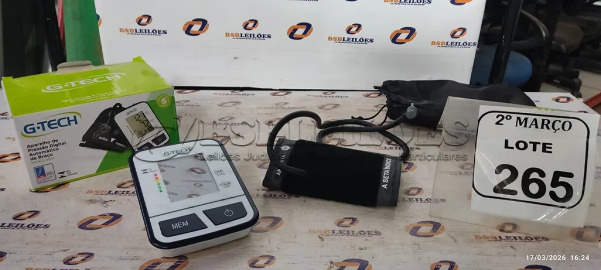 LOTE 265 - 01 APARELHO DE PRESSÃO DIGITAL AUTOMÁTICO DE BRAÇO MARCA GTECH. (NO ESTADO) ATENÇÃO! FAZER A VISITAÇÃO ANTES DE ARREMATAR, NÃO SABEMOS SE FUNCIONA, LEILÃO NÃO TEM GARANTIA E NEM DEVOLUÇÃO, SUJEITO A POSSÍVEIS AVARIAS VISÍVEIS/OCULTAS E/OU AUSÊNCIA DE COMPONENTES.