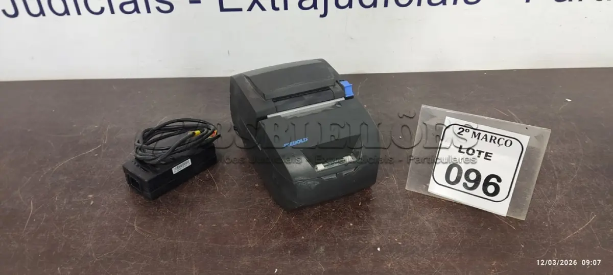 LOTE 096 - 01 IMPRESSORA DE CUPOM MARCA DIEBOLD COM FONTE. (NO ESTADO) ATENÇÃO! FAZER A VISITAÇÃO ANTES DE ARREMATAR, NÃO SABEMOS SE FUNCIONA, LEILÃO NÃO TEM GARANTIA E NEM DEVOLUÇÃO, SUJEITO A POSSÍVEIS AVARIAS VISÍVEIS/OCULTAS E/OU AUSÊNCIA DE COMPONENTES.