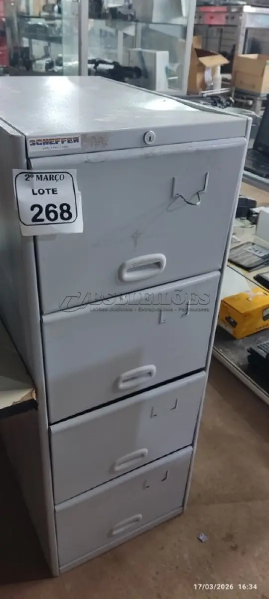 LOTE 268 - 01 ARQUIVO DE AÇO COM 04 PORTAS. (NO ESTADO) ATENÇÃO! FAZER A VISITAÇÃO ANTES DE ARREMATAR, NÃO SABEMOS SE FUNCIONA, LEILÃO NÃO TEM GARANTIA E NEM DEVOLUÇÃO, SUJEITO A POSSÍVEIS AVARIAS VISÍVEIS/OCULTAS E/OU AUSÊNCIA DE COMPONENTES.