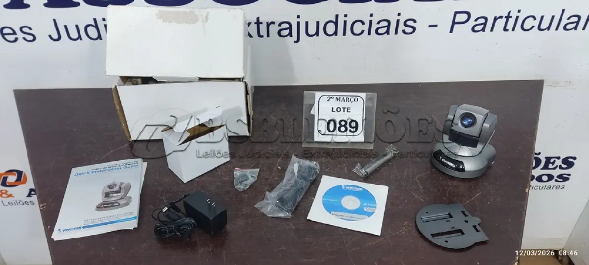 LOTE 089 - 01 CÂMERA NETWORK MARCA VIVOTEK. (NO ESTADO) ATENÇÃO! FAZER A VISITAÇÃO ANTES DE ARREMATAR, NÃO SABEMOS SE FUNCIONA, LEILÃO NÃO TEM GARANTIA E NEM DEVOLUÇÃO, SUJEITO A POSSÍVEIS AVARIAS VISÍVEIS/OCULTAS E/OU AUSÊNCIA DE COMPONENTES.
