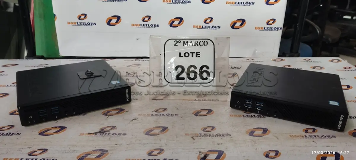 LOTE 266 - 02 MINIS PC MARCA POSITIVO. (NO ESTADO) ATENÇÃO! FAZER A VISITAÇÃO ANTES DE ARREMATAR, NÃO SABEMOS SE FUNCIONA, LEILÃO NÃO TEM GARANTIA E NEM DEVOLUÇÃO, SUJEITO A POSSÍVEIS AVARIAS VISÍVEIS/OCULTAS E/OU AUSÊNCIA DE COMPONENTES.