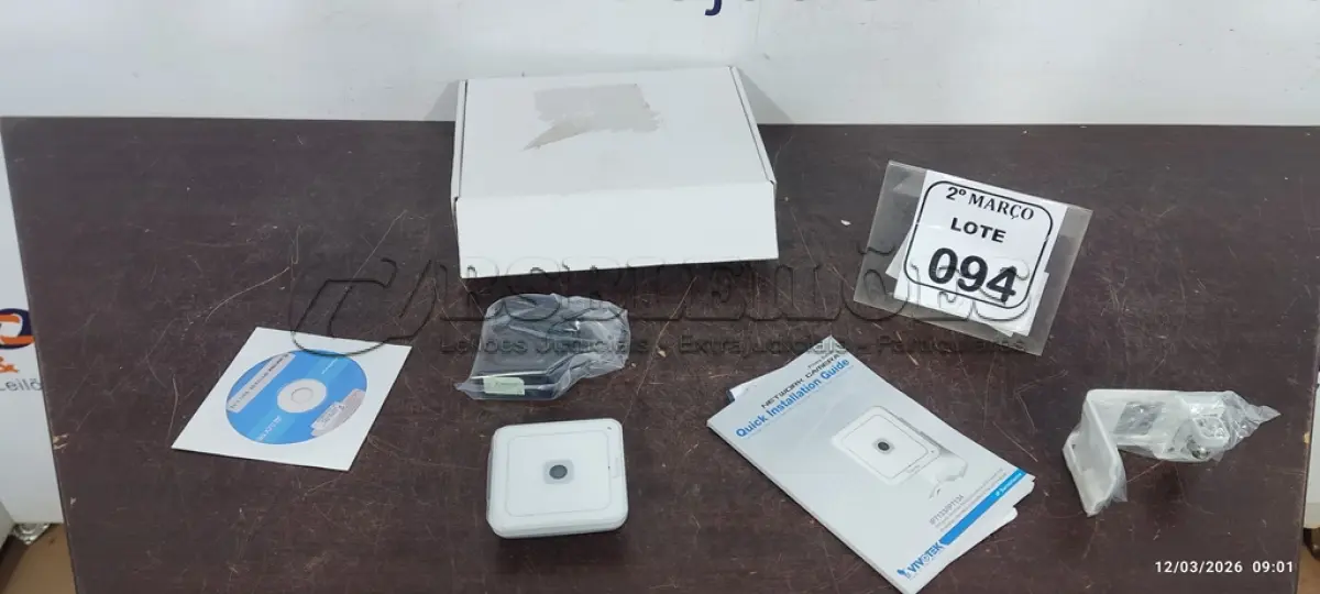 LOTE 094 - 01 CÂMERA NETWORK MARCA VIVOTEK. (NO ESTADO) ATENÇÃO! FAZER A VISITAÇÃO ANTES DE ARREMATAR, NÃO SABEMOS SE FUNCIONA, LEILÃO NÃO TEM GARANTIA E NEM DEVOLUÇÃO, SUJEITO A POSSÍVEIS AVARIAS VISÍVEIS/OCULTAS E/OU AUSÊNCIA DE COMPONENTES.
