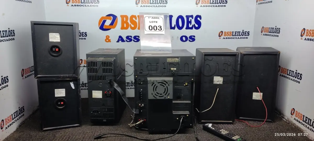 LOTE 003 - 01 SOUND BROAD AMPLIFIER COM 02 CAIXAS MARCA SONY E 01 MINI SYSTEM MODELO MHC-DX80 MARCA SONY. (NO ESTADO) ATENÇÃO! FAZER A VISITAÇÃO ANTES DE ARREMATAR, NÃO SABEMOS SE FUNCIONA, LEILÃO NÃO TEM GARANTIA E NEM DEVOLUÇÃO, SUJEITO A POSSÍVEIS AVARIAS VISÍVEIS/OCULTAS E/OU AUSÊNCIA DE COMPONENTES.