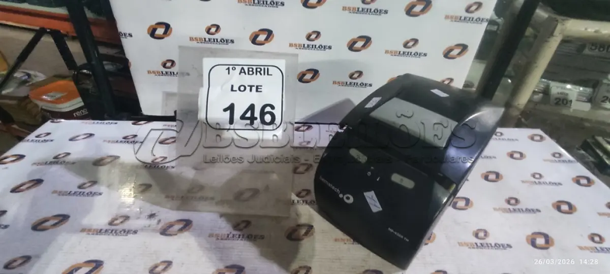 LOTE 146 - 01 IMPRESSORA DE CUPOM MARCA BEMATECH. (NO ESTADO) ATENÇÃO! FAZER A VISITAÇÃO ANTES DE ARREMATAR, NÃO SABEMOS SE FUNCIONA, LEILÃO NÃO TEM GARANTIA E NEM DEVOLUÇÃO, SUJEITO A POSSÍVEIS AVARIAS VISÍVEIS/OCULTAS E/OU AUSÊNCIA DE COMPONENTES.