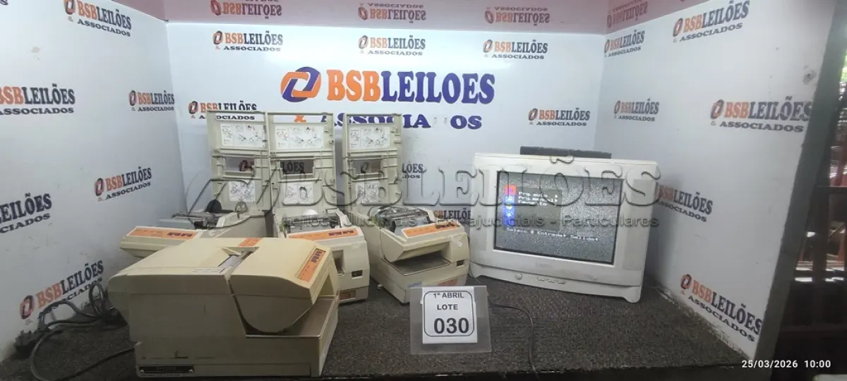 LOTE 030 - 01 TV DE TUBO MARCA LG E 04 IMPRESSORAS DE CUPOM MARCA ZANTHUS. (NO ESTADO) ATENÇÃO! FAZER A VISITAÇÃO ANTES DE ARREMATAR, NÃO SABEMOS SE FUNCIONA, LEILÃO NÃO TEM GARANTIA E NEM DEVOLUÇÃO, SUJEITO A POSSÍVEIS AVARIAS VISÍVEIS/OCULTAS E/OU AUSÊNCIA DE COMPONENTES.