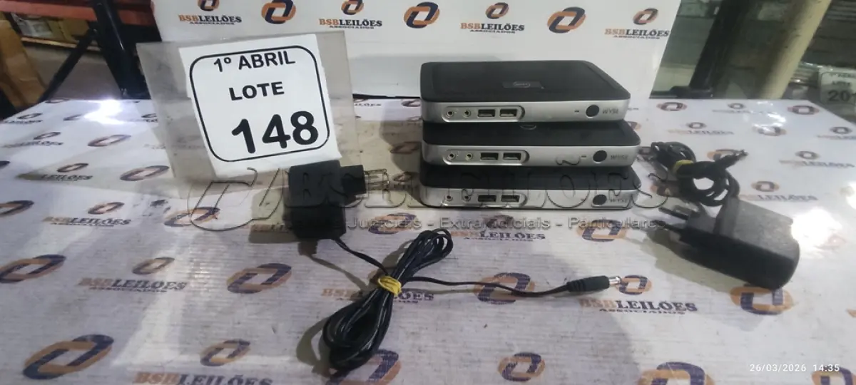 LOTE 148 - 03 MINIS PC MODELO THIN CLIENTE WYSE MARCA DELL. (NO ESTADO) ATENÇÃO! FAZER A VISITAÇÃO ANTES DE ARREMATAR, NÃO SABEMOS SE FUNCIONA, LEILÃO NÃO TEM GARANTIA E NEM DEVOLUÇÃO, SUJEITO A POSSÍVEIS AVARIAS VISÍVEIS/OCULTAS E/OU AUSÊNCIA DE COMPONENTES.