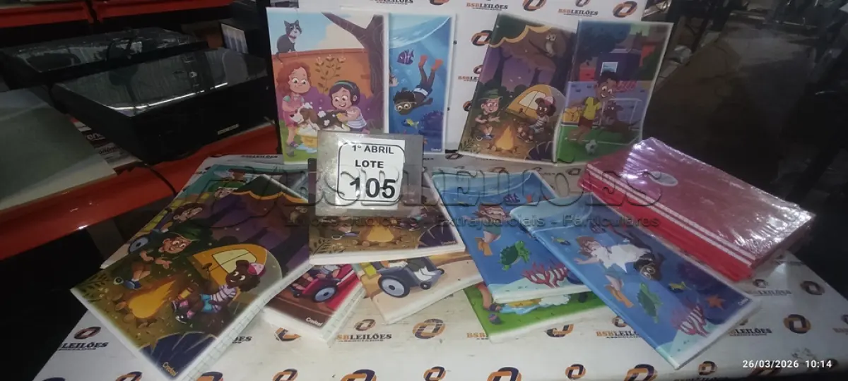 LOTE 105 - 19 CADERNOS ESCOLARES. (NO ESTADO) ATENÇÃO! FAZER A VISITAÇÃO ANTES DE ARREMATAR, NÃO SABEMOS SE FUNCIONA, LEILÃO NÃO TEM GARANTIA E NEM DEVOLUÇÃO, SUJEITO A POSSÍVEIS AVARIAS VISÍVEIS/OCULTAS E/OU AUSÊNCIA DE COMPONENTES.
