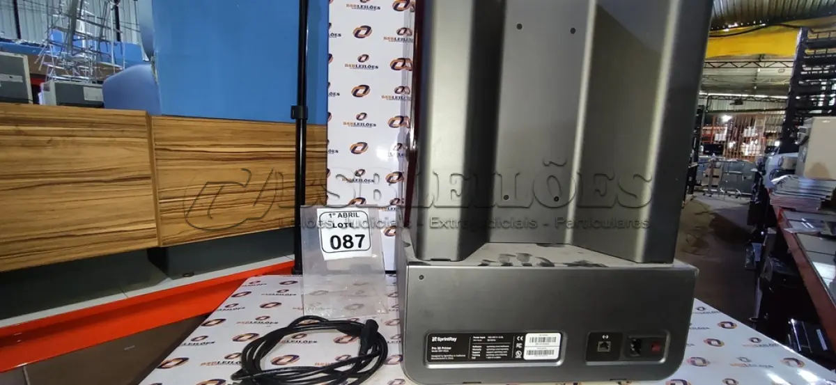 LOTE 087 - 01 IMPRESSORA 3D. (NO ESTADO) ATENÇÃO! FAZER A VISITAÇÃO ANTES DE ARREMATAR, NÃO SABEMOS SE FUNCIONA, LEILÃO NÃO TEM GARANTIA E NEM DEVOLUÇÃO, SUJEITO A POSSÍVEIS AVARIAS VISÍVEIS/OCULTAS E/OU AUSÊNCIA DE COMPONENTES.