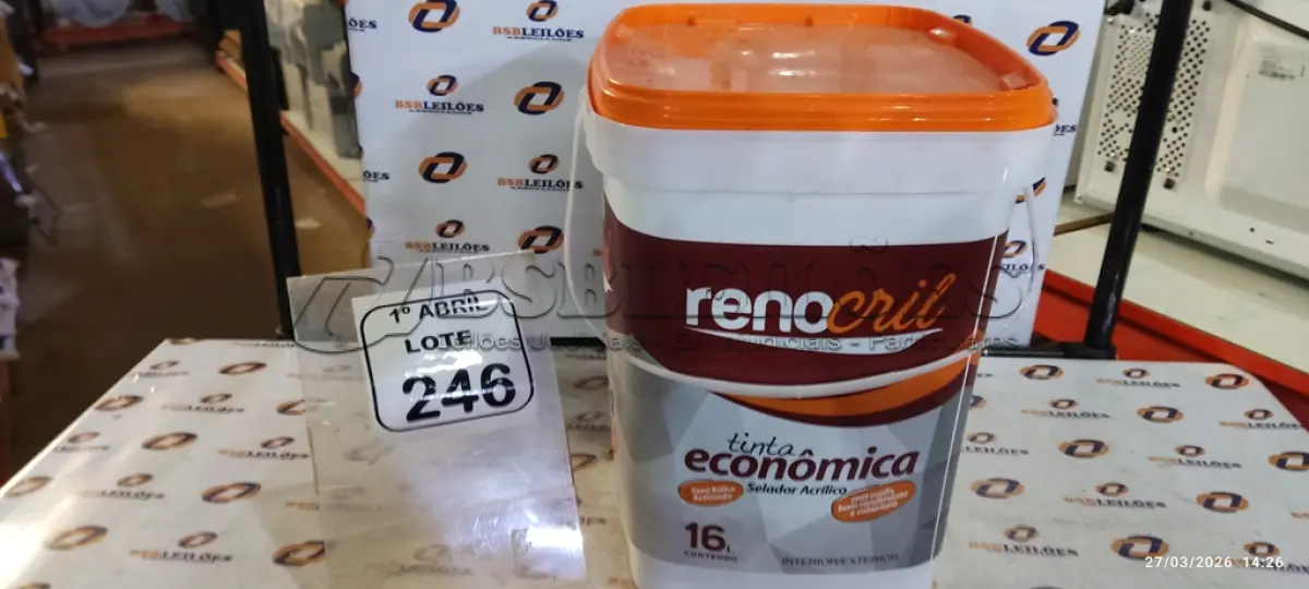 LOTE 246 - 01 BALDE DE SELADOR ACRÍLICO 16L INTERIOR/EXTERIOR MARCA RENOCRIL. (NO ESTADO) ATENÇÃO! FAZER A VISITAÇÃO ANTES DE ARREMATAR, NÃO SABEMOS SE FUNCIONA, LEILÃO NÃO TEM GARANTIA E NEM DEVOLUÇÃO, SUJEITO A POSSÍVEIS AVARIAS VISÍVEIS/OCULTAS E/OU AUSÊNCIA DE COMPONENTES.