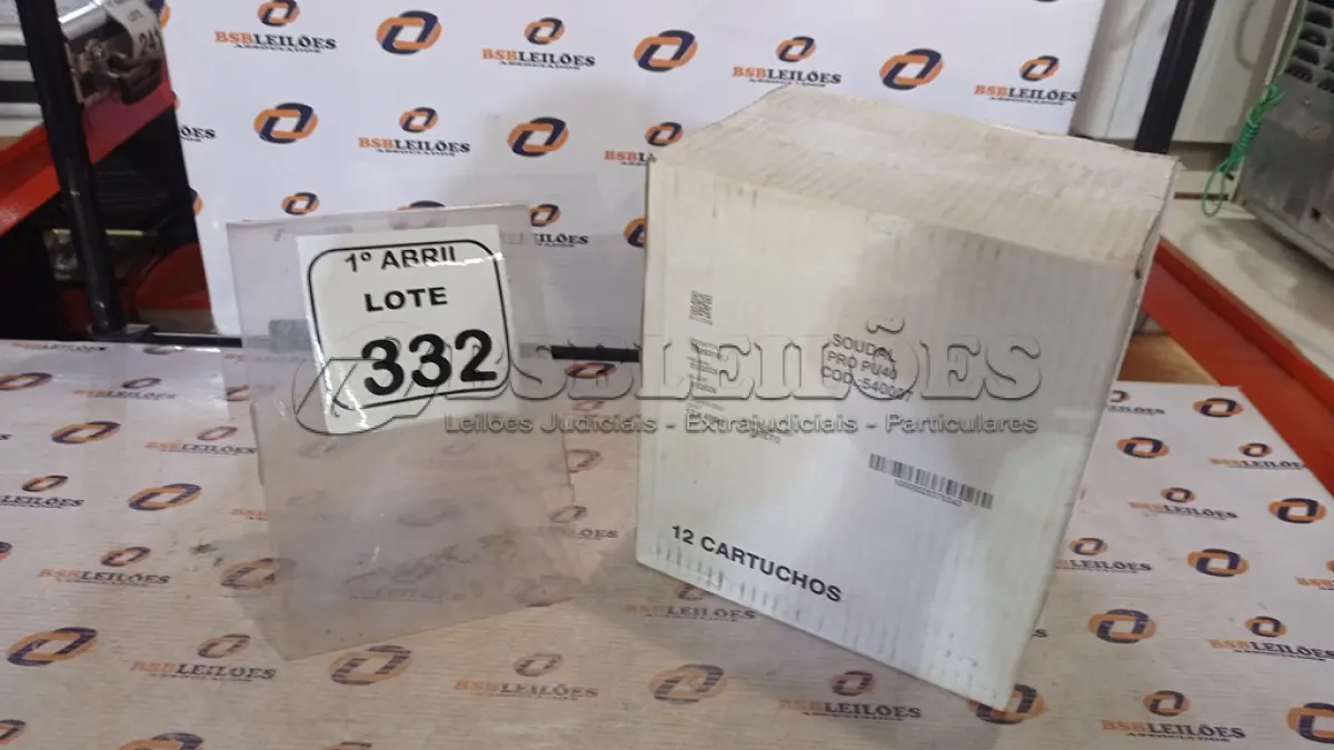 LOTE 332 - 01 CAIXA COM 12 PU 40 ADESIVO/SELANTES DE 230ML MARCA PRO. (NO ESTADO) ATENÇÃO! FAZER A VISITAÇÃO ANTES DE ARREMATAR, NÃO SABEMOS SE FUNCIONA, LEILÃO NÃO TEM GARANTIA E NEM DEVOLUÇÃO, SUJEITO A POSSÍVEIS AVARIAS VISÍVEIS/OCULTAS E/OU AUSÊNCIA DE COMPONENTES.