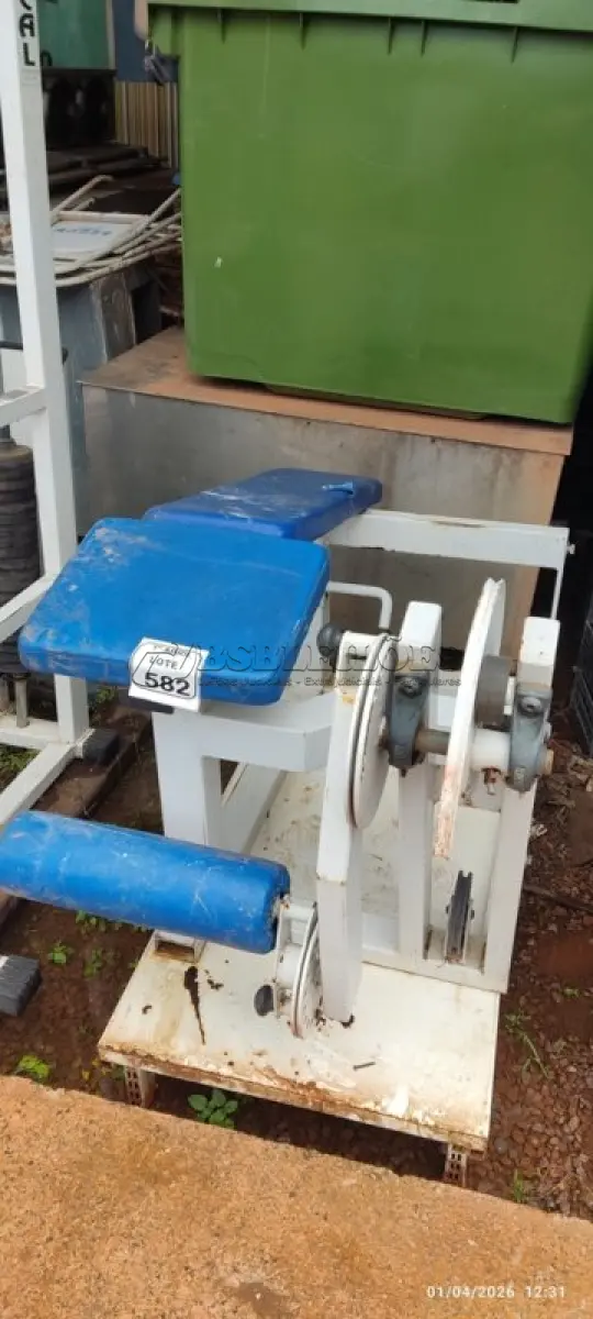 LOTE 582 - 01 MÁQUINA FLEXORA. (NO ESTADO) ATENÇÃO! FAZER A VISITAÇÃO ANTES DE ARREMATAR, NÃO SABEMOS SE FUNCIONA, LEILÃO NÃO TEM GARANTIA E NEM DEVOLUÇÃO, SUJEITO A POSSÍVEIS AVARIAS VISÍVEIS/OCULTAS E/OU AUSÊNCIA DE COMPONENTES.
