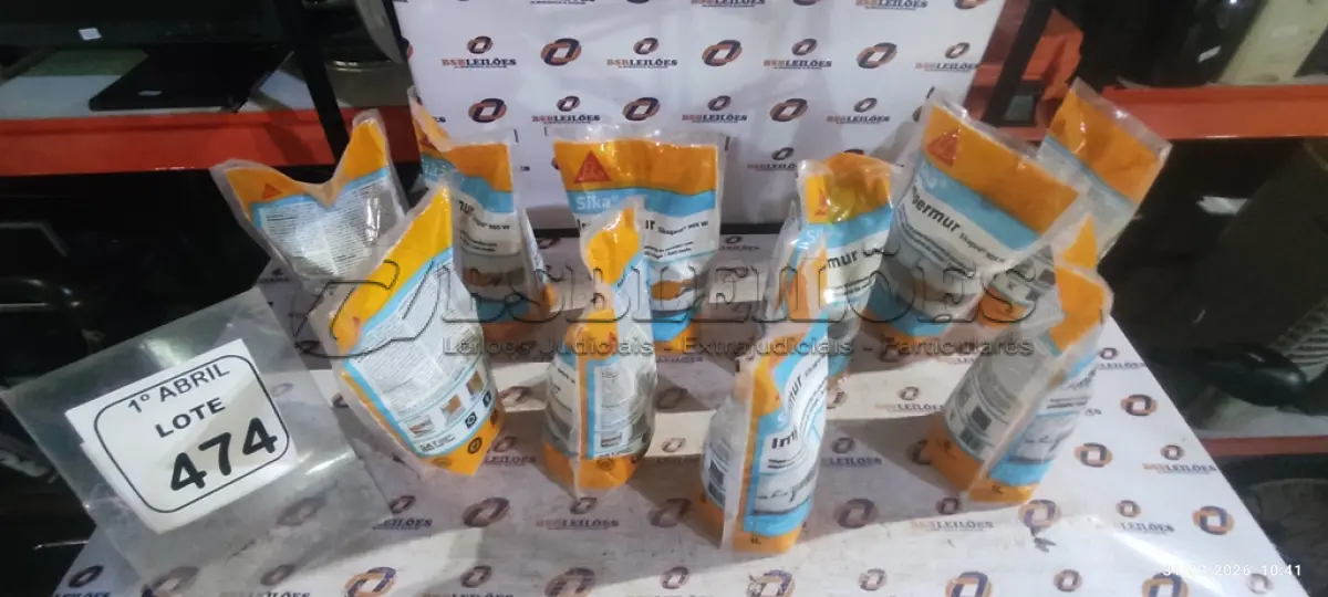 LOTE 474 - 10 PACOTES DE IMPERMEABILIZANTE PARA TRATAMENTO DE PAREDES COM UMIDADES DE 1L CADA MARCA SIKA. (NO ESTADO) ATENÇÃO! FAZER A VISITAÇÃO ANTES DE ARREMATAR, NÃO SABEMOS SE FUNCIONA, LEILÃO NÃO TEM GARANTIA E NEM DEVOLUÇÃO, SUJEITO A POSSÍVEIS AVARIAS VISÍVEIS/OCULTAS E/OU AUSÊNCIA DE COMPONENTES.