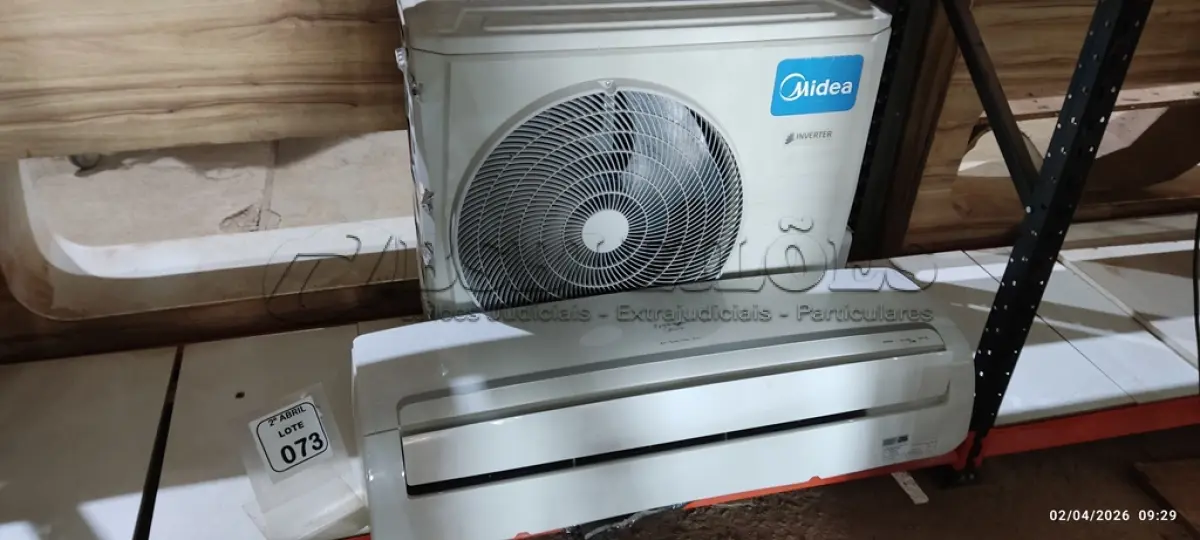 LOTE 073 - 01 AR CONDICIONADO CARRIER INVERTER 23.000 BTUS. (NO ESTADO) ATENÇÃO! FAZER A VISITAÇÃO ANTES DE ARREMATAR, NÃO SABEMOS SE FUNCIONA, LEILÃO NÃO TEM GARANTIA E NEM DEVOLUÇÃO, SUJEITO A POSSÍVEIS AVARIAS VISÍVEIS/OCULTAS E/OU AUSÊNCIA DE COMPONENTES.