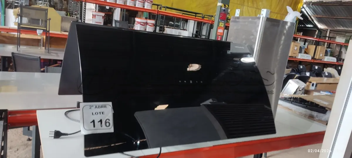 LOTE 116 - 01 COIFA PARA COZINHA MARCA ELETTROMEC 220 VOLTS. (NO ESTADO) ATENÇÃO! FAZER A VISITAÇÃO ANTES DE ARREMATAR, NÃO SABEMOS SE FUNCIONA, LEILÃO NÃO TEM GARANTIA E NEM DEVOLUÇÃO, SUJEITO A POSSÍVEIS AVARIAS VISÍVEIS/OCULTAS E/OU AUSÊNCIA DE COMPONENTES.