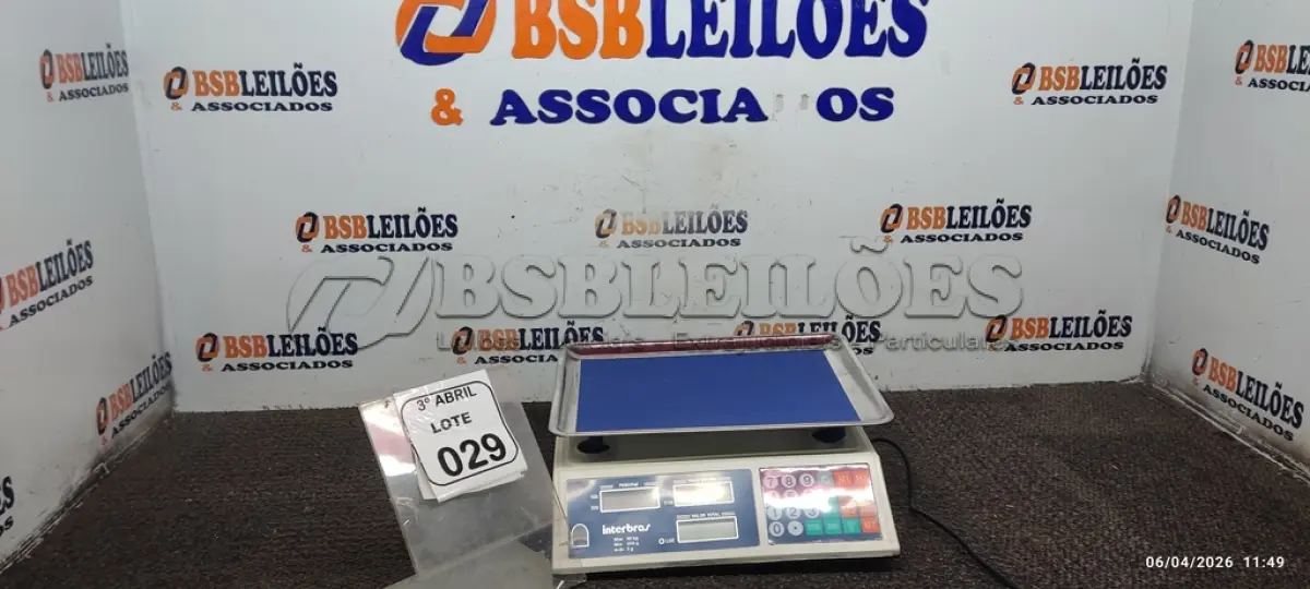 LOTE 029 - 01 BALANÇA DIGITAL DE PESO MÁXIMO DE 40KG MARCA INTELBRAS. (NO ESTADO) ATENÇÃO! FAZER A VISITAÇÃO ANTES DE ARREMATAR, NÃO SABEMOS SE FUNCIONA, LEILÃO NÃO TEM GARANTIA E NEM DEVOLUÇÃO, SUJEITO A POSSÍVEIS AVARIAS VISÍVEIS/OCULTAS E/OU AUSÊNCIA DE COMPONENTES.