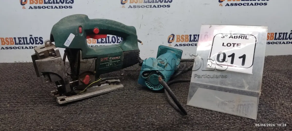 LOTE 011 - 01 SERRA TICO-TICO MARCA DWT E 01 PEÇA DE MÁQUINA TUPIA DA MARCA MAKITA. (NO ESTADO) ATENÇÃO! FAZER A VISITAÇÃO ANTES DE ARREMATAR, NÃO SABEMOS SE FUNCIONA, LEILÃO NÃO TEM GARANTIA E NEM DEVOLUÇÃO, SUJEITO A POSSÍVEIS AVARIAS VISÍVEIS/OCULTAS E/OU AUSÊNCIA DE COMPONENTES.