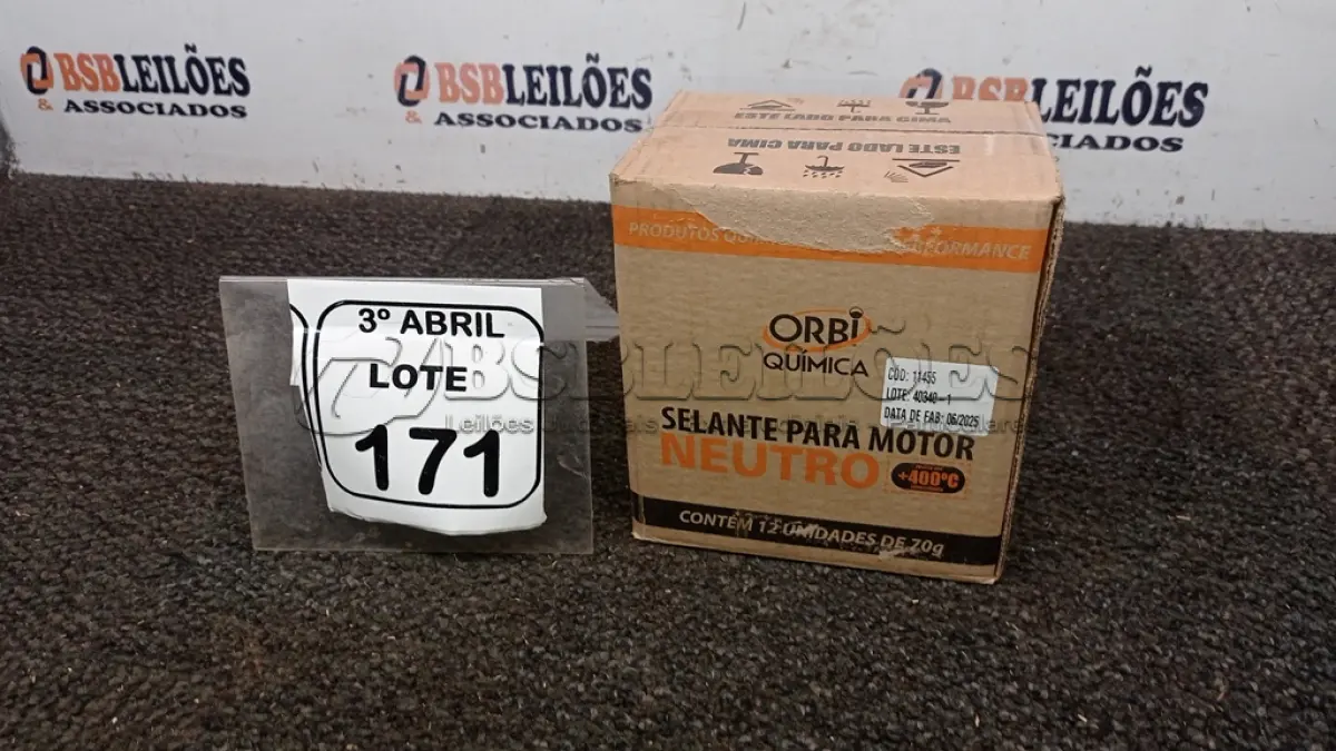 LOTE 171 - 12 BISNAGAS DE ADESIVO DE SILICONE NEUTRO DE 70G MARCA ORBI QUÍMICA. (NO ESTADO) ATENÇÃO! FAZER A VISITAÇÃO ANTES DE ARREMATAR, NÃO SABEMOS SE FUNCIONA, LEILÃO NÃO TEM GARANTIA E NEM DEVOLUÇÃO, SUJEITO A POSSÍVEIS AVARIAS VISÍVEIS/OCULTAS E/OU AUSÊNCIA DE COMPONENTES.