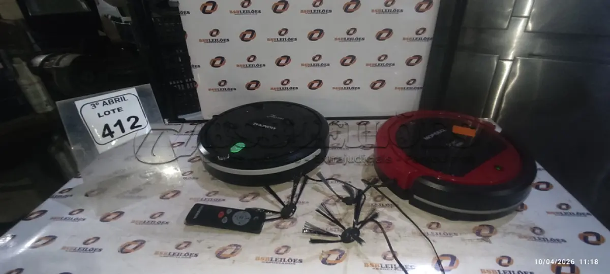 LOTE 412 - 01 ASPIRADOR ROBÔ MARCA MONDIAL. (NO ESTADO) ATENÇÃO! FAZER A VISITAÇÃO ANTES DE ARREMATAR, NÃO SABEMOS SE FUNCIONA, LEILÃO NÃO TEM GARANTIA E NEM DEVOLUÇÃO, SUJEITO A POSSÍVEIS AVARIAS VISÍVEIS/OCULTAS E/OU AUSÊNCIA DE COMPONENTES.